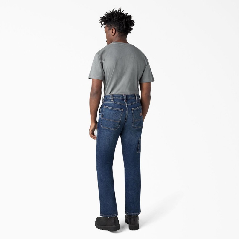 Men's Dickies FLEX Relaxed Fit Carpenter Jeans Blue | 347916PMQ