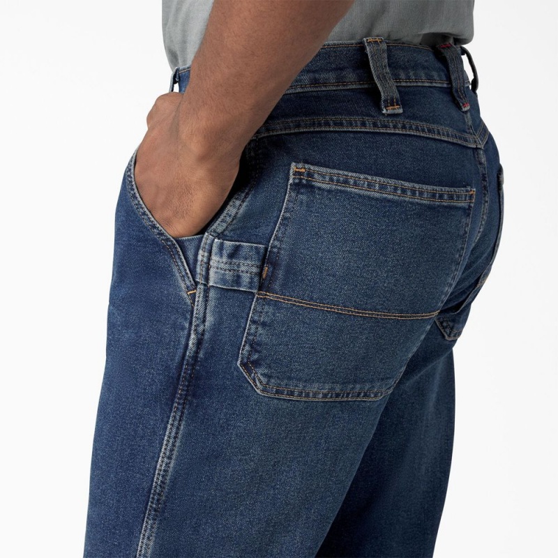 Men's Dickies FLEX Relaxed Fit Carpenter Jeans Blue | 347916PMQ