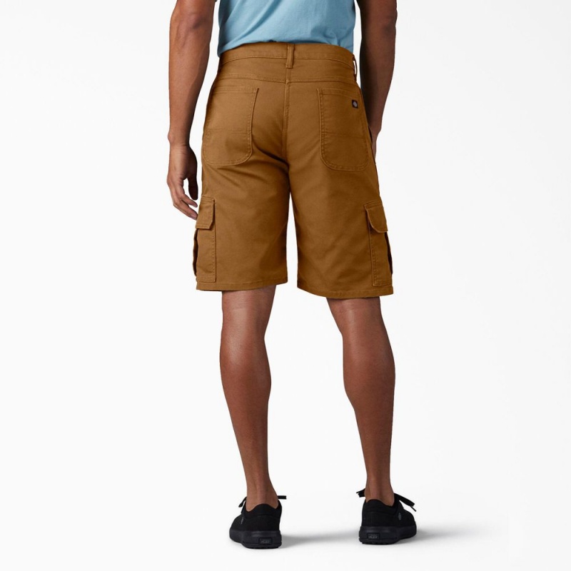 Men's Dickies FLEX Relaxed Fit Duck Cargo Shorts Brown | 246308PVH