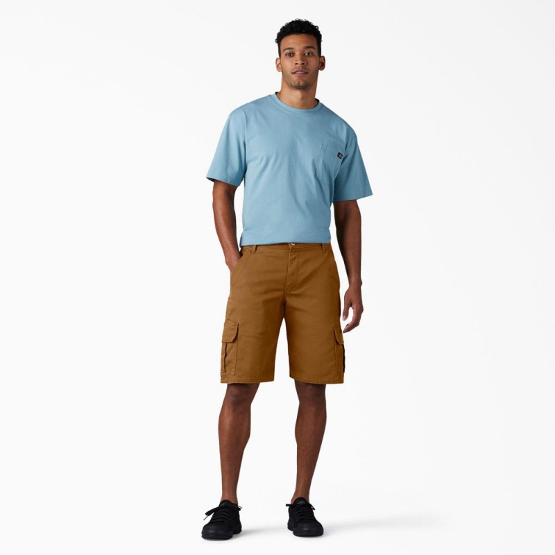 Men's Dickies FLEX Relaxed Fit Duck Cargo Shorts Brown | 246308PVH