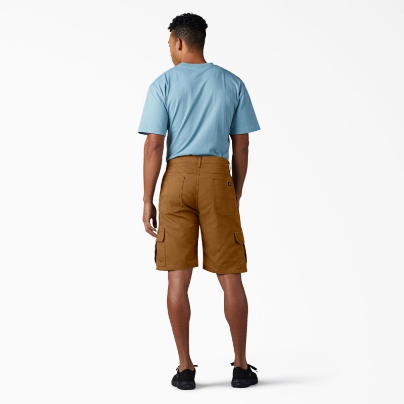 Men's Dickies FLEX Relaxed Fit Duck Cargo Shorts Brown | 246308PVH