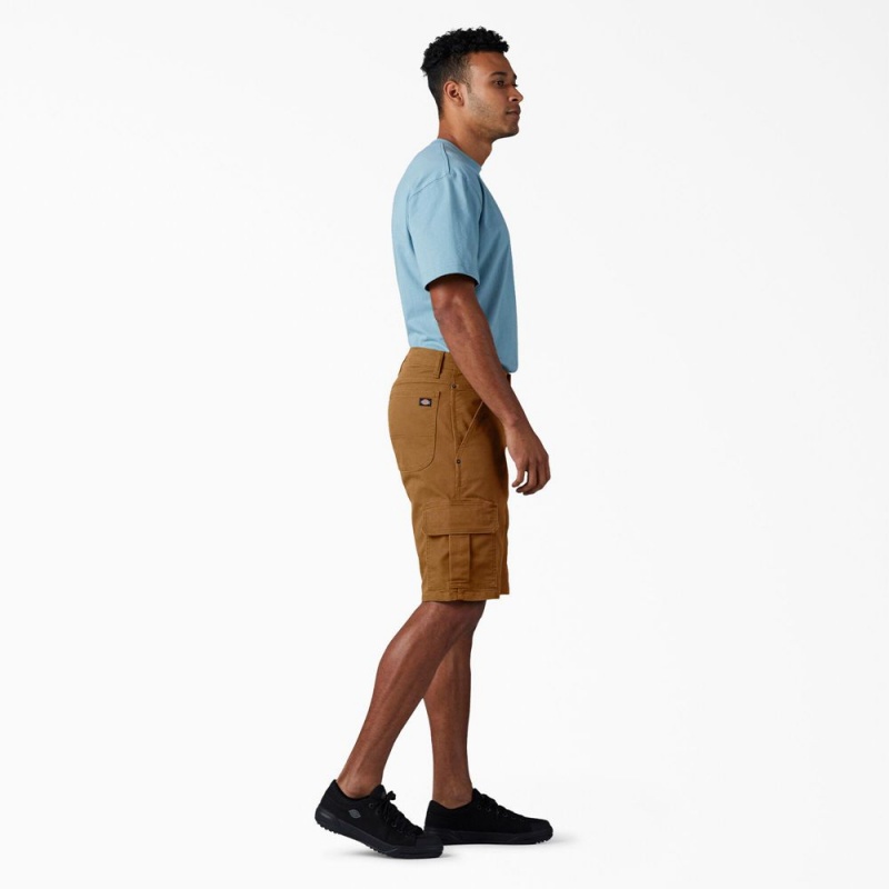 Men's Dickies FLEX Relaxed Fit Duck Cargo Shorts Brown | 246308PVH