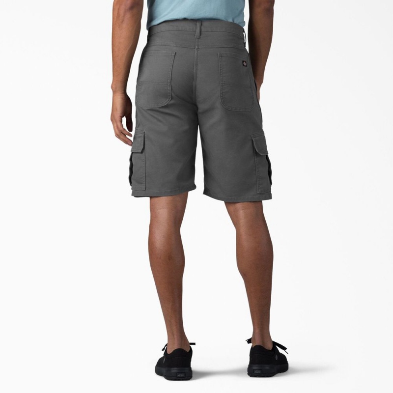 Men's Dickies FLEX Relaxed Fit Duck Cargo Shorts Grey | 671043HOS