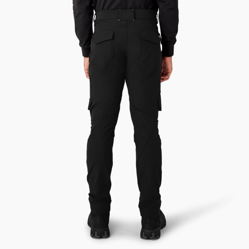 Men's Dickies FLEX Slim Fit Double Knee Tapered Pants Black | 038621PLC