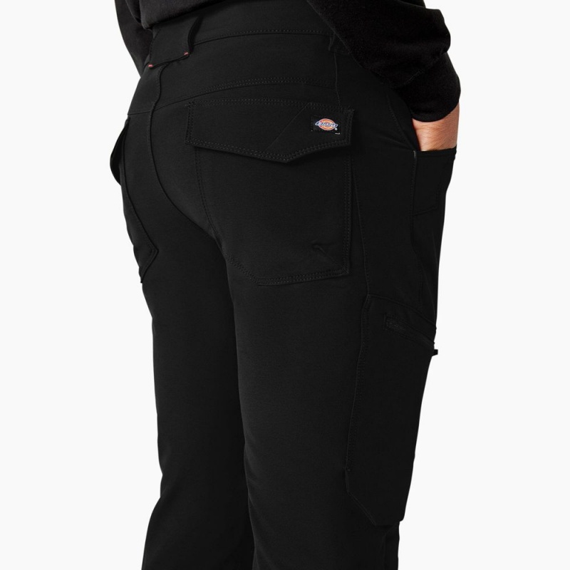 Men's Dickies FLEX Slim Fit Double Knee Tapered Pants Black | 038621PLC