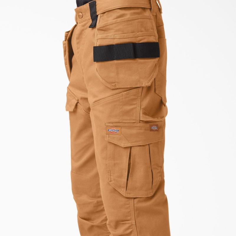 Men's Dickies FLEX Temp-iQ 365 Regular Fit Duck Pants Brown | 520741JGC