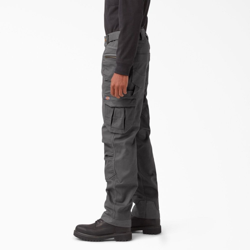 Men's Dickies FLEX Temp-iQ 365 Regular Fit Duck Pants Grey | 507296ZHQ