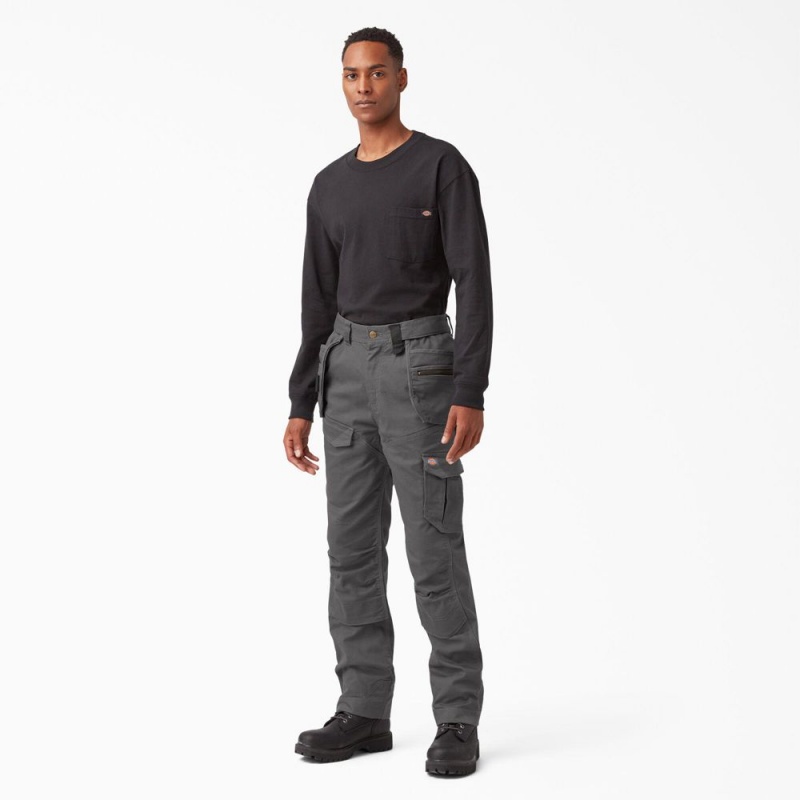 Men's Dickies FLEX Temp-iQ 365 Regular Fit Duck Pants Grey | 507296ZHQ