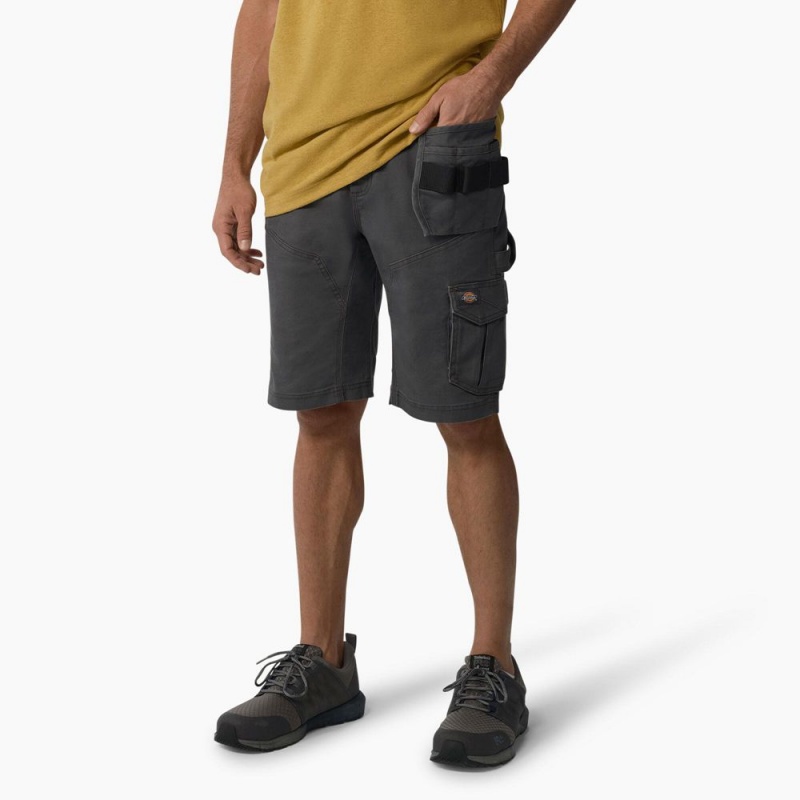 Men's Dickies FLEX Temp-iQ® 365 Regular Fit Tech Duck Shorts Grey | 436012VCS