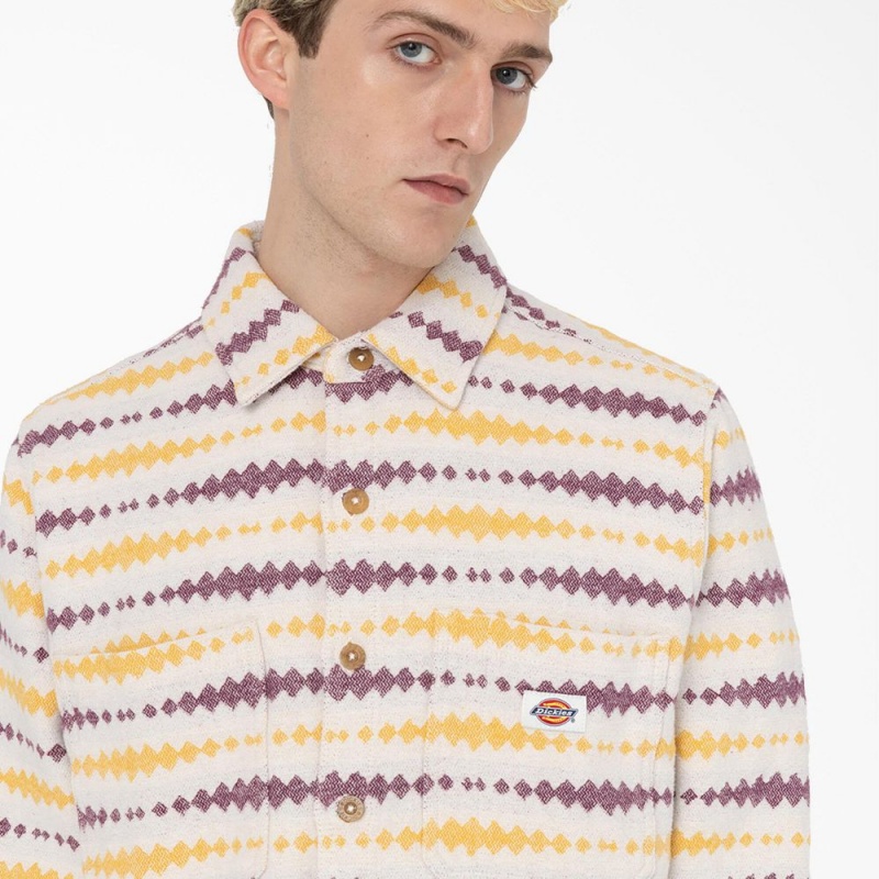 Men's Dickies Falkville Long Sleeve Shirt Yellow | 150267LPH