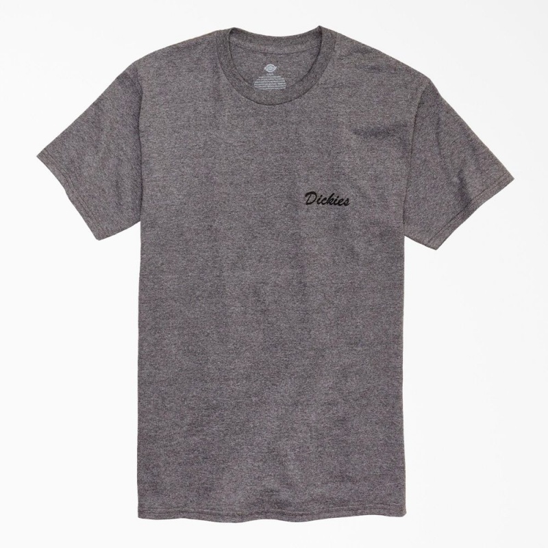 Men's Dickies Feel Better On The Job Graphic T-Shirt Grey | 372608UGN