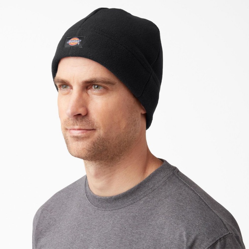 Men's Dickies Fleece Beanie Black | 840795MHN