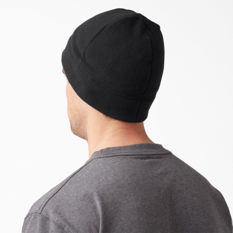 Men's Dickies Fleece Beanie Black | 840795MHN