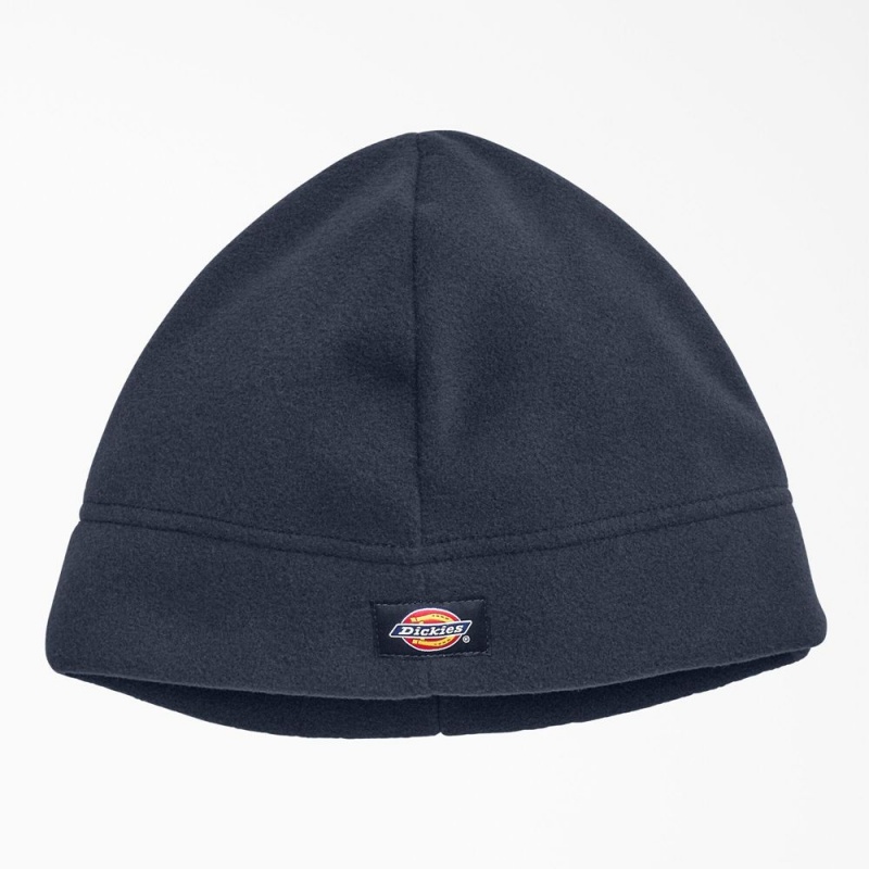 Men\'s Dickies Fleece Beanie Navy | 348109DMH