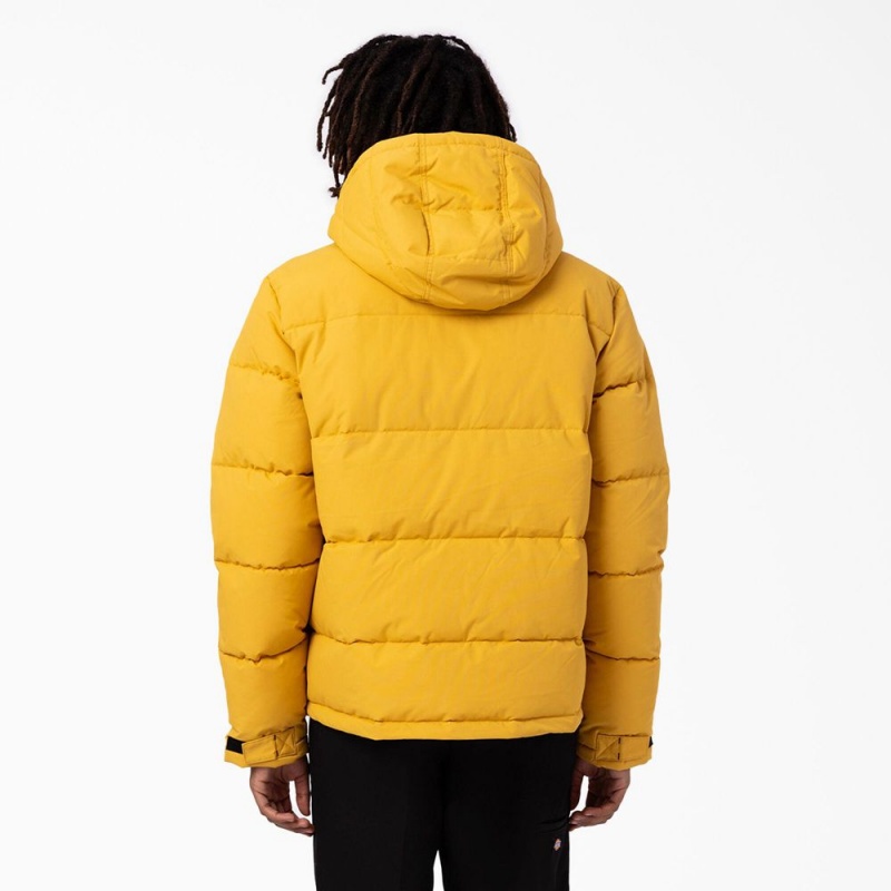 Men's Dickies Glacier View Anorak Puffer Jacket Yellow | 047658UJH