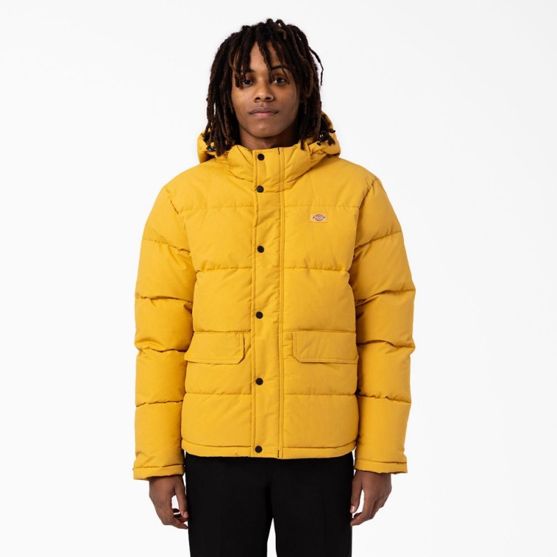 Men\'s Dickies Glacier View Anorak Puffer Jacket Yellow | 047658UJH