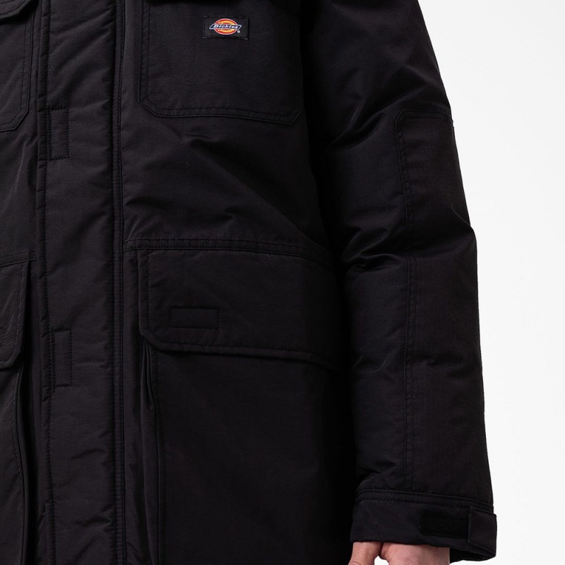 Men's Dickies Glacier View Expedition Parka Jacket Black | 781409GLZ