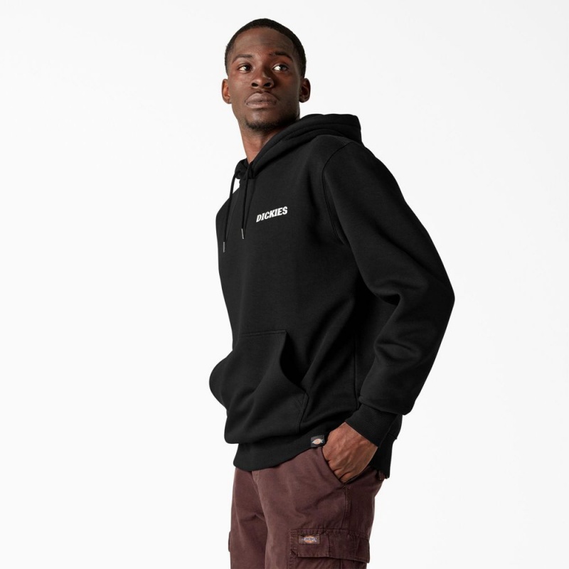 Men's Dickies Hays Graphic Hoodie Black | 358679NHY