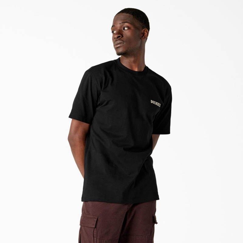 Men's Dickies Hays Graphic T-Shirt Black | 087923NYS