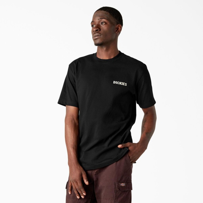 Men's Dickies Hays Graphic T-Shirt Black | 087923NYS