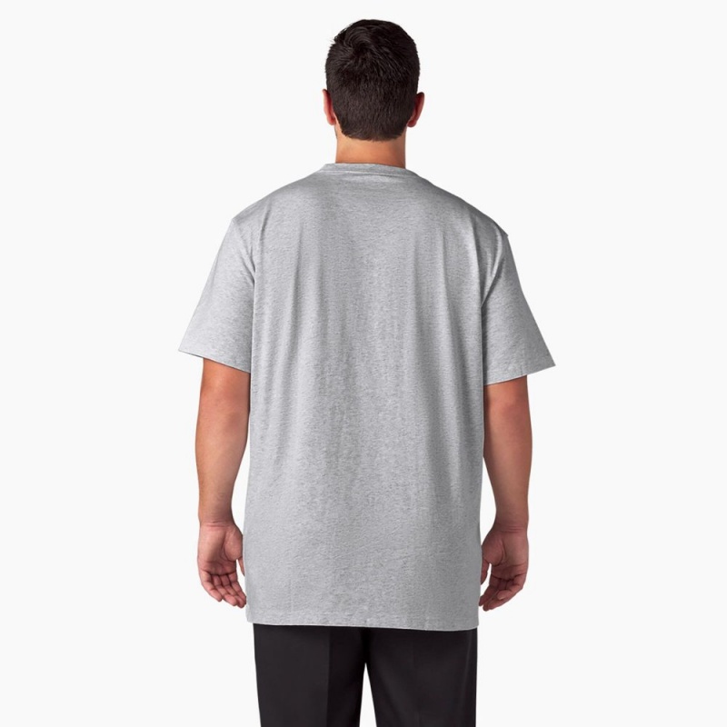 Men's Dickies Heavyweight Short Sleeve Pocket T-Shirt Grey | 396487OMB