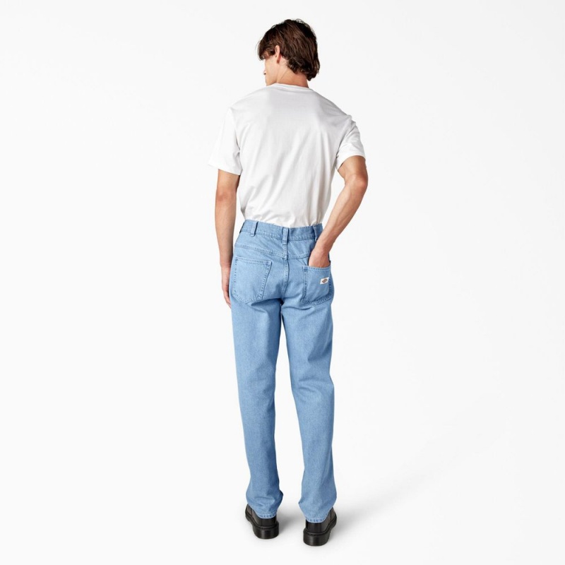 Men's Dickies Houston Relaxed Fit Jeans Blue | 240975RHY