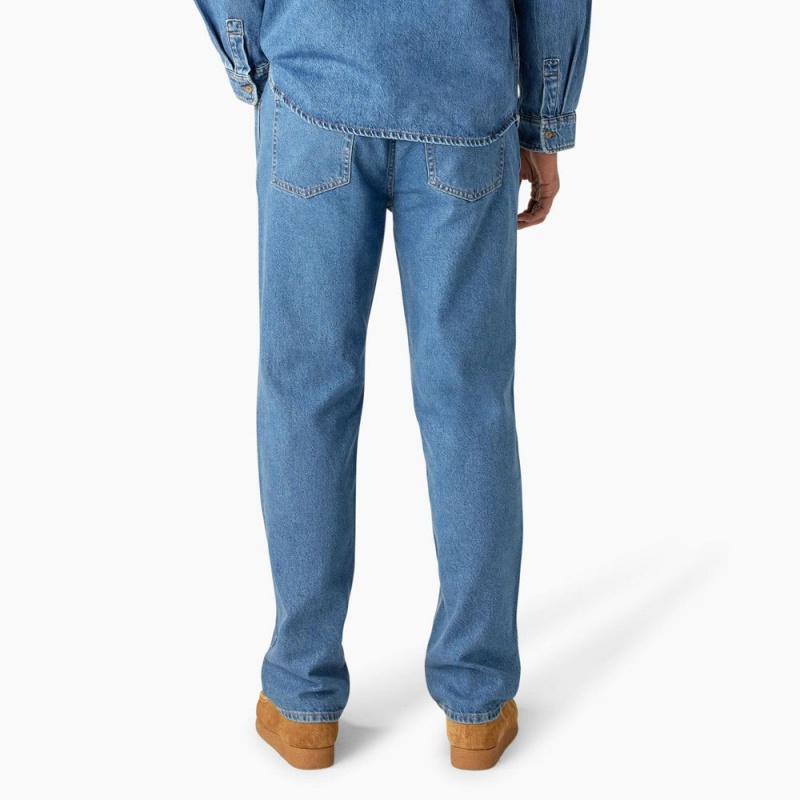 Men's Dickies Houston Relaxed Fit Jeans Blue | 592106GIP