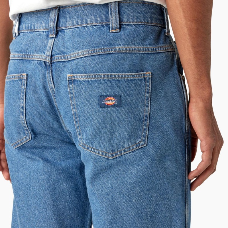 Men's Dickies Houston Relaxed Fit Jeans Blue | 592106GIP