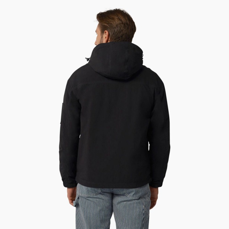 Men's Dickies Jackson Windbreaker Jacket Black | 134975TXM