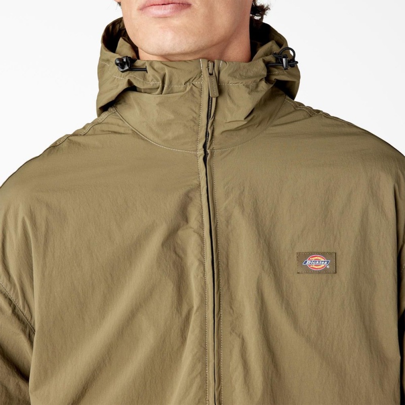 Men's Dickies Jackson Windbreaker Jacket Green | 815296HEQ