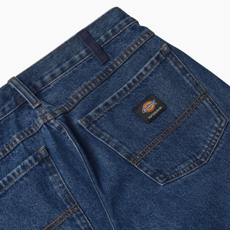 Men's Dickies Jake Hayes Relaxed Fit Jeans Blue | 374268DON