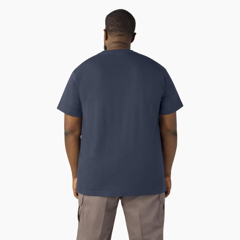 Men's Dickies Lightweight Short Sleeve Pocket T-Shirt Navy | 281730VRU