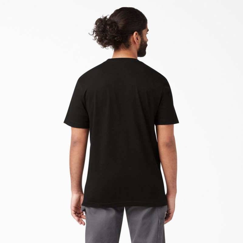 Men's Dickies Lightweight Short Sleeve Pocket T-Shirt Black | 198543BKR