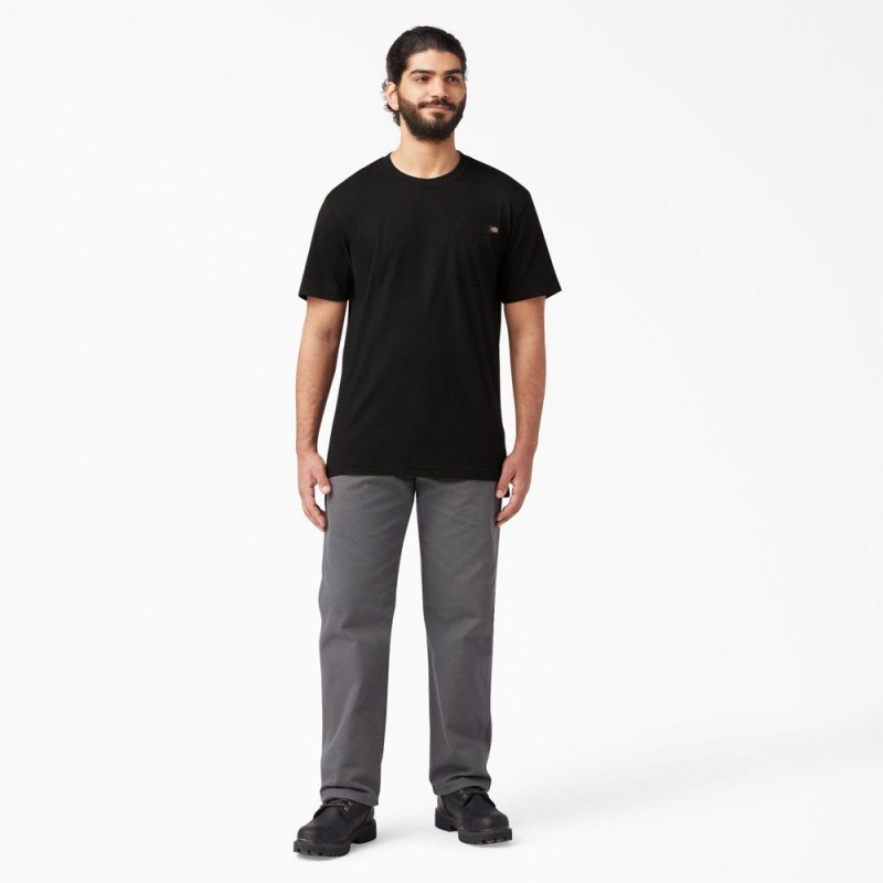 Men's Dickies Lightweight Short Sleeve Pocket T-Shirt Black | 198543BKR