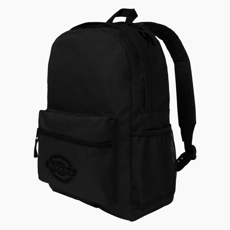 Men's Dickies Logo Backpack Black | 745132JZQ