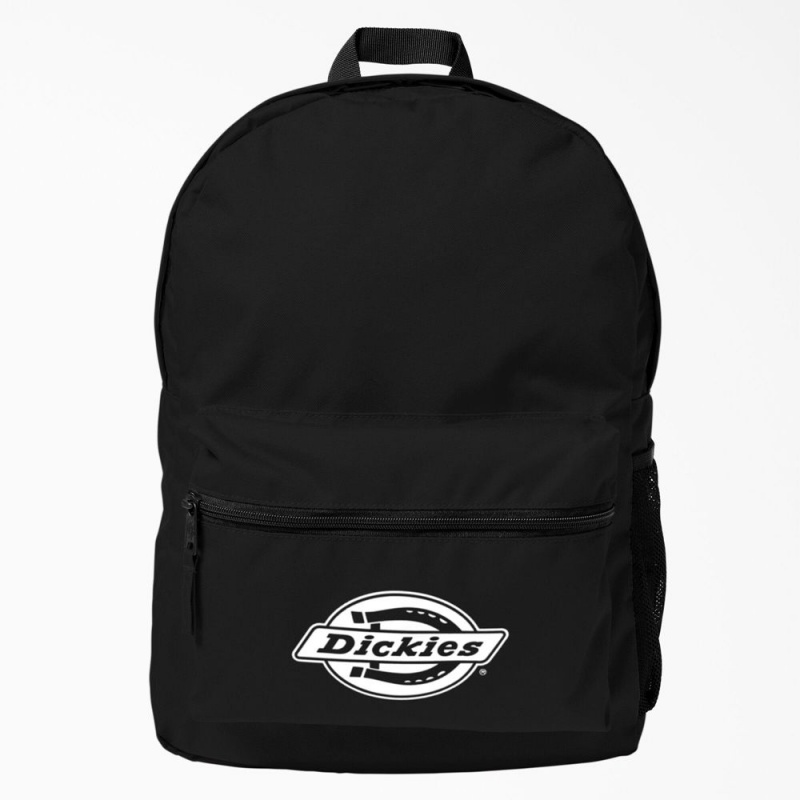 Men\'s Dickies Logo Backpack Black | 897012ZML