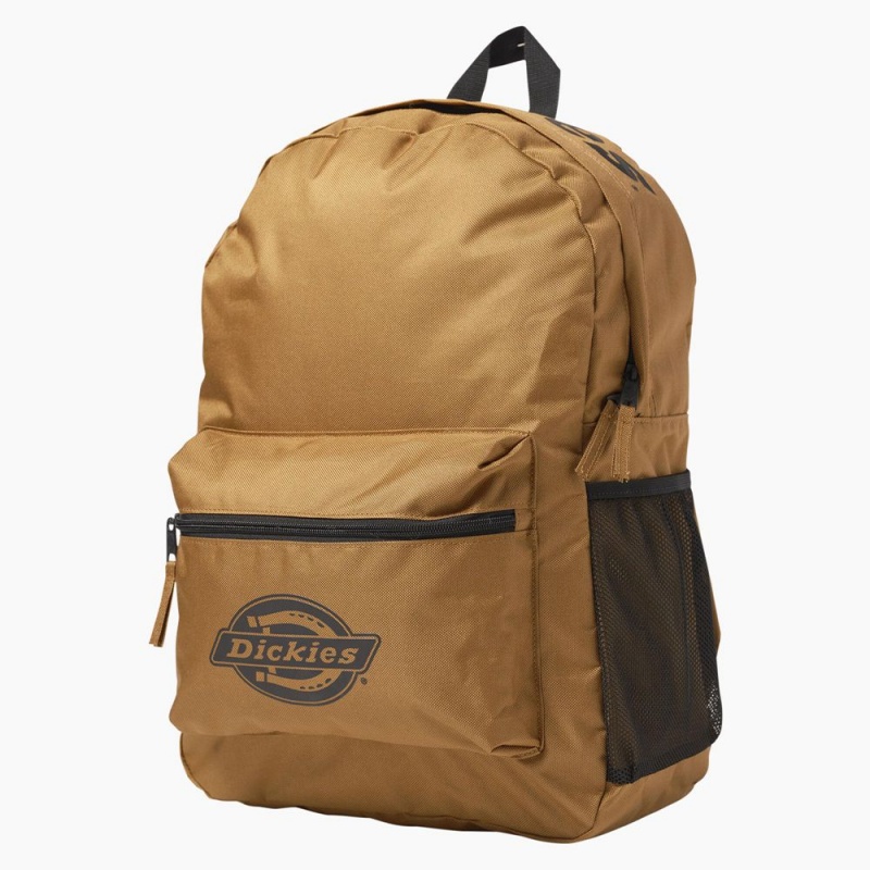 Men's Dickies Logo Backpack Brown | 471583WEY