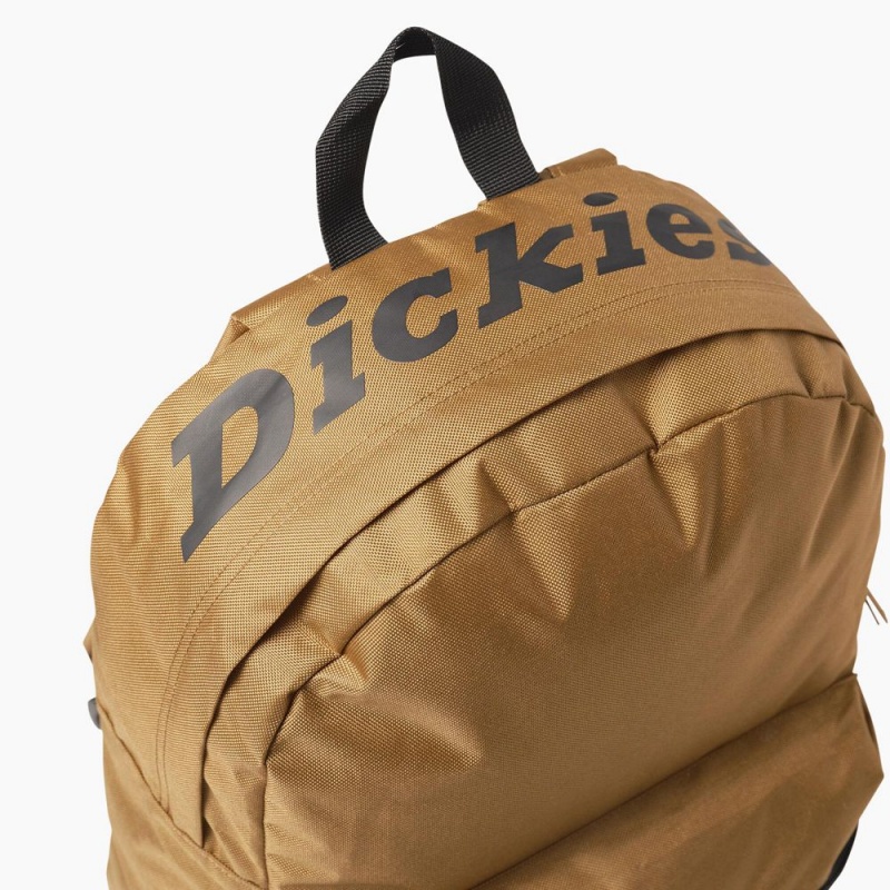 Men's Dickies Logo Backpack Brown | 471583WEY