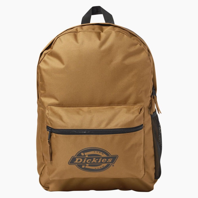 Men\'s Dickies Logo Backpack Brown | 471583WEY