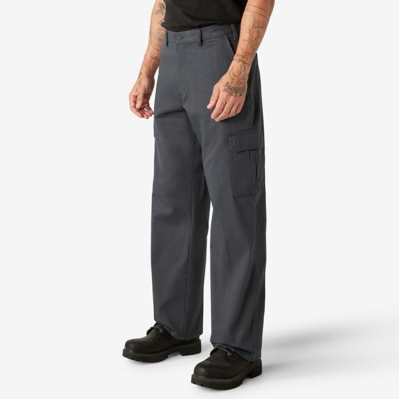 Men's Dickies Loose Fit Cargo Pants Grey | 972140DFX