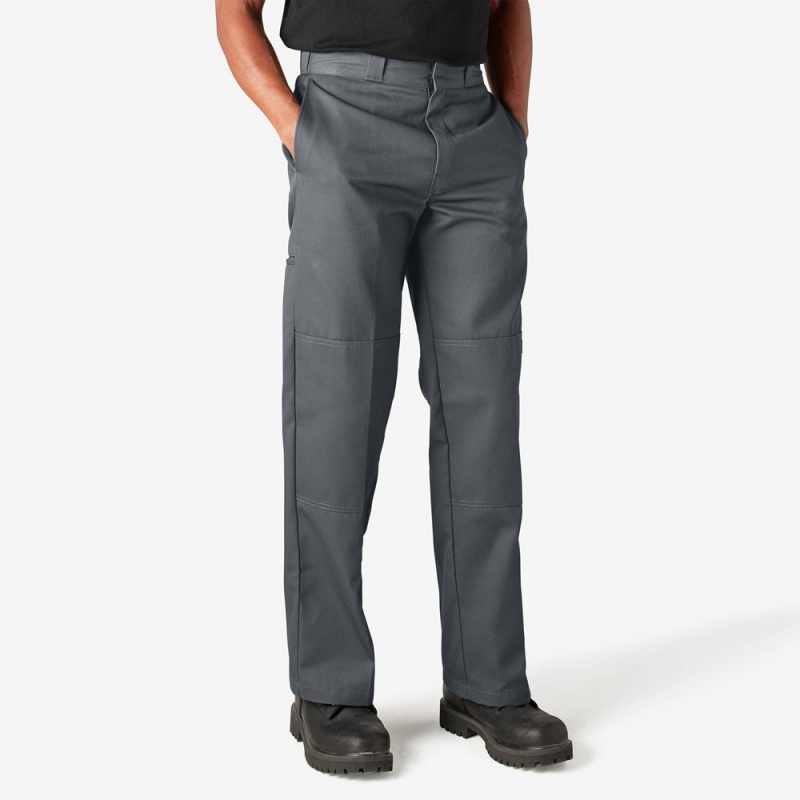 Men's Dickies Loose Fit Double Knee Work Pants Grey | 638924GSK