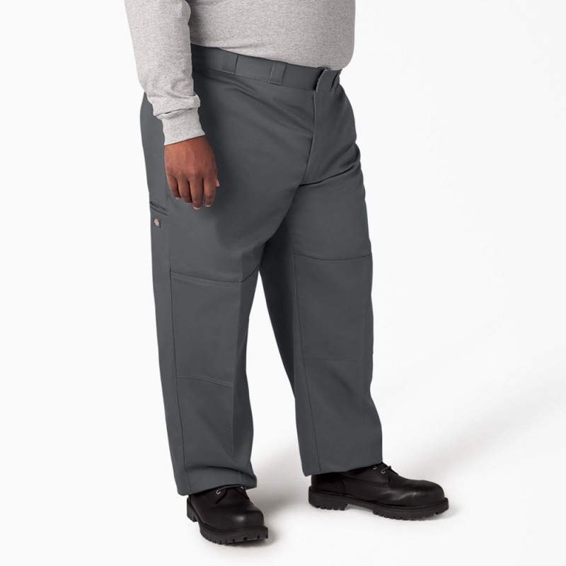 Men's Dickies Loose Fit Double Knee Work Pants Grey | 638924GSK