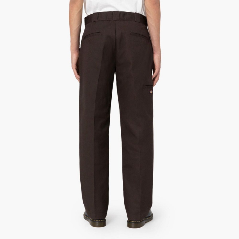 Men's Dickies Loose Fit Double Knee Work Pants Brown | 653470JVU