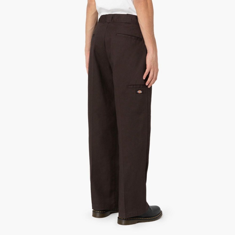 Men's Dickies Loose Fit Double Knee Work Pants Brown | 653470JVU