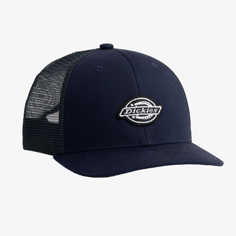 Men\'s Dickies Low Pro Logo Trucker Hat Navy | 829436PTL