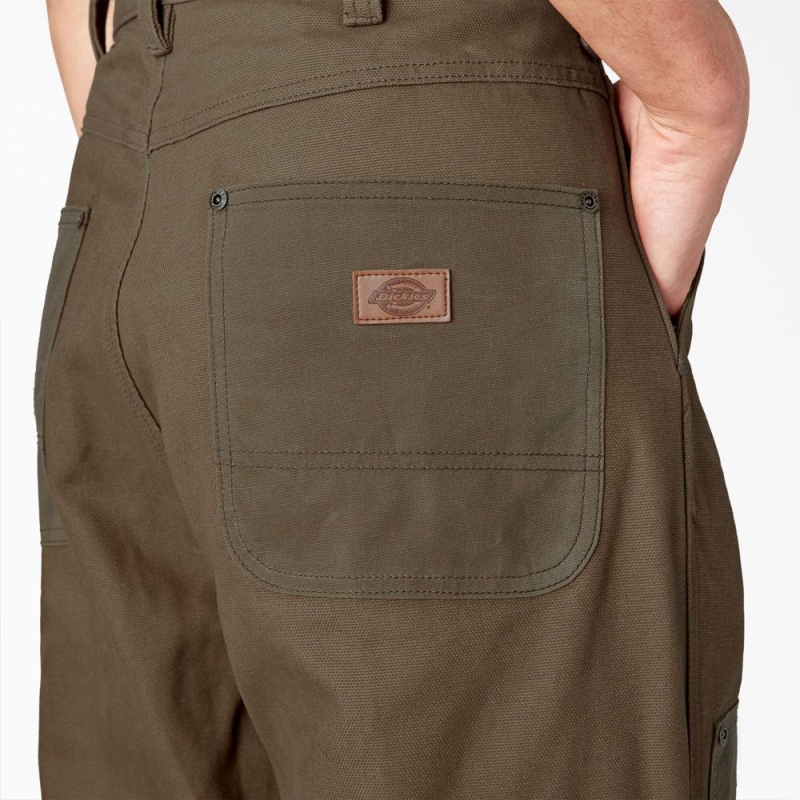 Men's Dickies Lucas Waxed Canvas Double Knee Pants Brown | 960734YXW