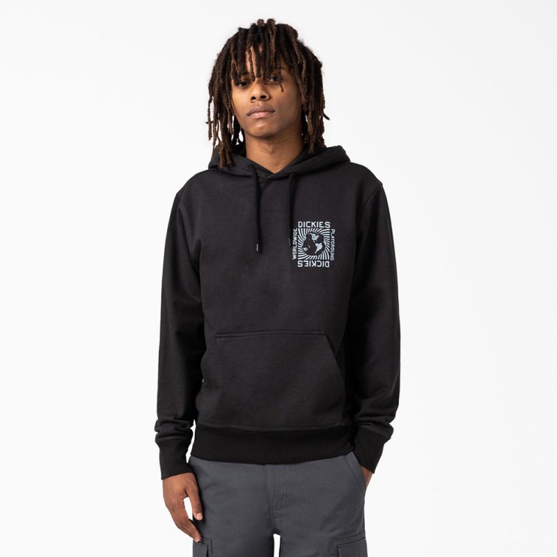 Men's Dickies Marbury Graphic Hoodie Black | 743018OKW