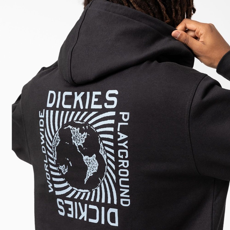 Men's Dickies Marbury Graphic Hoodie Black | 743018OKW