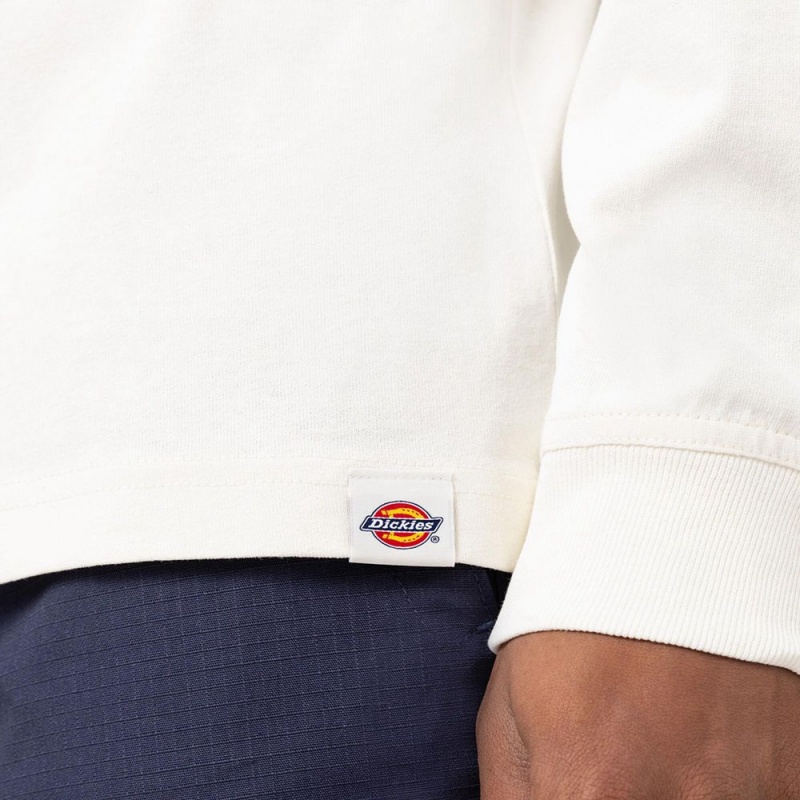 Men's Dickies Marbury Long Sleeve T-Shirt White | 239184SQA