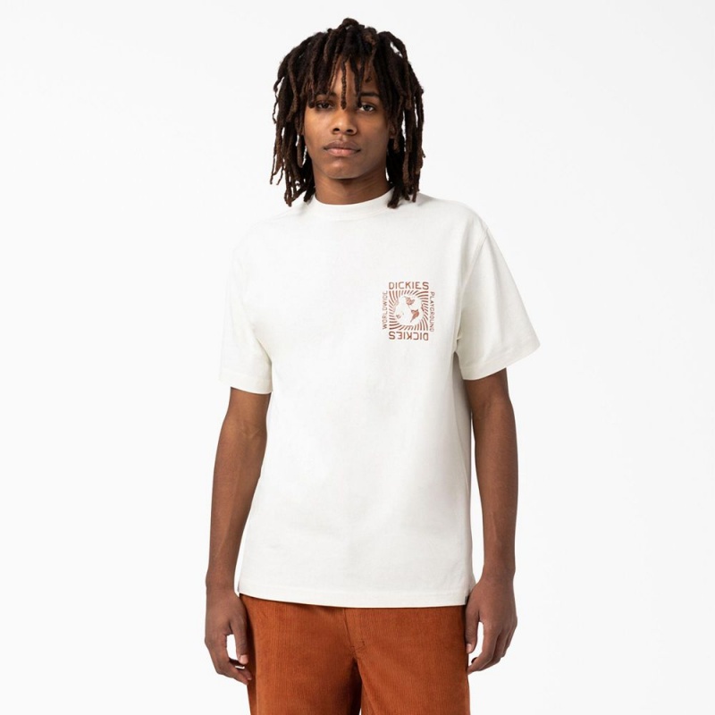 Men's Dickies Marbury Short Sleeve T-Shirt White | 185249GFA